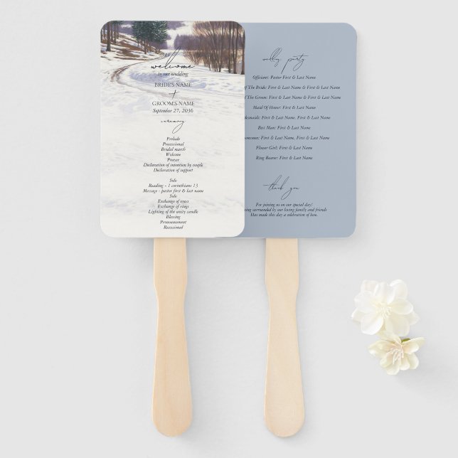 Winterschnee Hochzeit im Wasser Fächer (Vorne und Hinten)