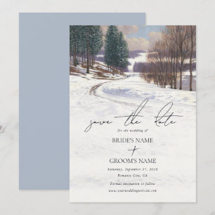 Winterschnee Hochzeit im Wasser Save The Date