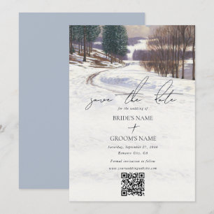 Winterschnee Hochzeit im Wasser Save The Date