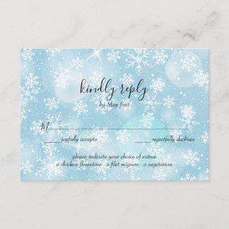 Winterschnee-Hochzeitkarte Rsvp Begleitkarte
