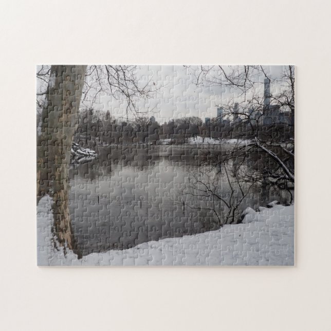 Winterschnee im Central Park New York City NYC Puzzle (Horizontal)