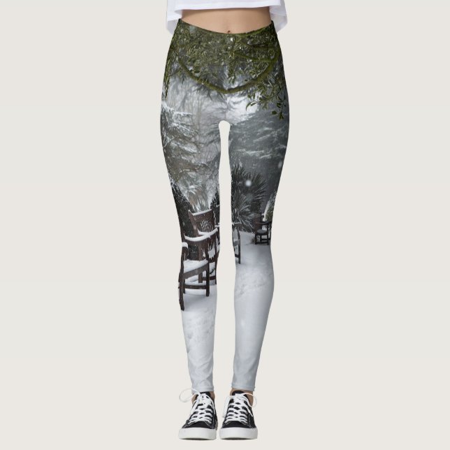 Winterschnee im Park Leggings (Vorderseite)