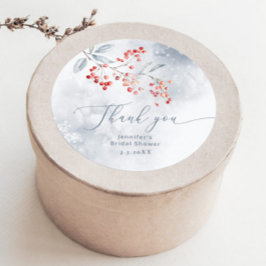 Winterschnee in der Liebe Brautparty vielen Dank Runder Aufkleber