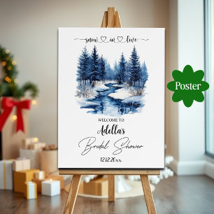 Winterschnee in der Liebe Brautparty Willkommen Poster