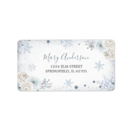 Winterschnee in der Liebe Snowflake Dusche Adresse Adressaufkleber