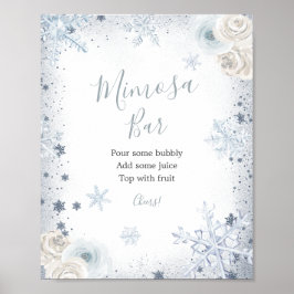 Winterschnee in Liebe Schneeflocken Dusche Mimosa  Poster