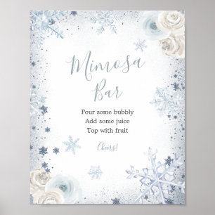 Winterschnee in Liebe Schneeflocken Dusche Mimosa  Poster