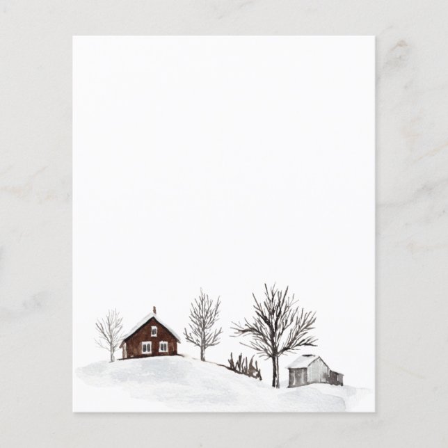 Winterschnee Landschaft Hirsch (Vorderseite)