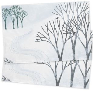 Winterschnee Landschaft Kunst Kissenbezug