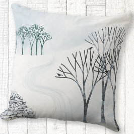 Winterschnee Landschaftsbild Malerei Kissen
