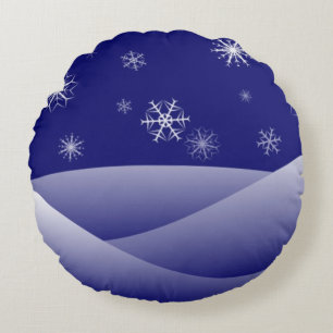 WINTERSCHNEE RUNDES KISSEN