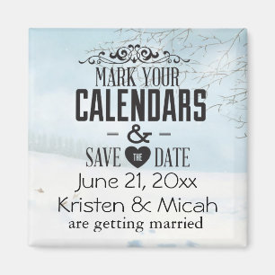 Winterschnee Save the Date Magnet