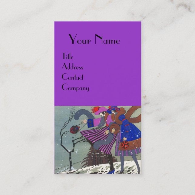 WINTERSCHNEE / SCHÖNHEIT FASHION COSTUME DESIGNER VISITENKARTE (Vorderseite)