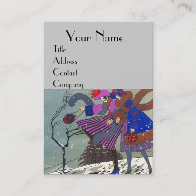 WINTERSCHNEE / SCHÖNHEIT FASHION COSTUME DESIGNER VISITENKARTE (Vorderseite)