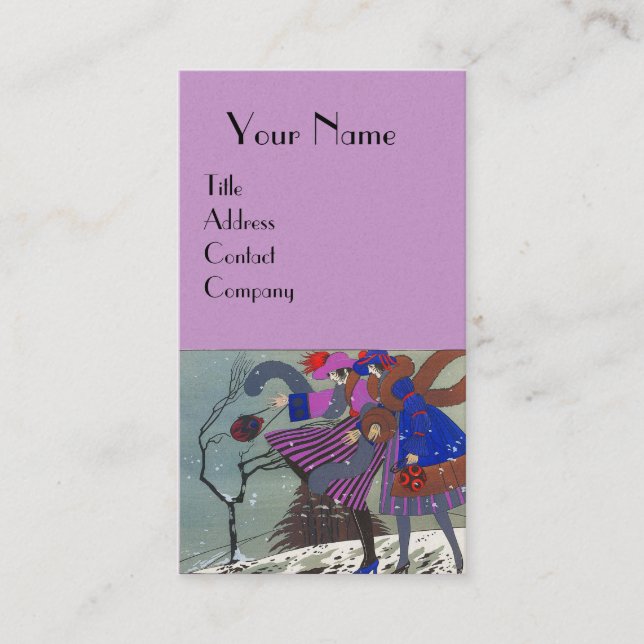 WINTERSCHNEE / SCHÖNHEIT FASHION COSTUME DESIGNER VISITENKARTE (Vorderseite)