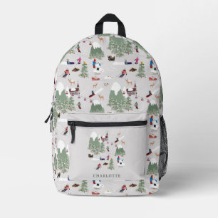 Winterschnee Skipisten Alpin Landschaft Bedruckter Rucksack