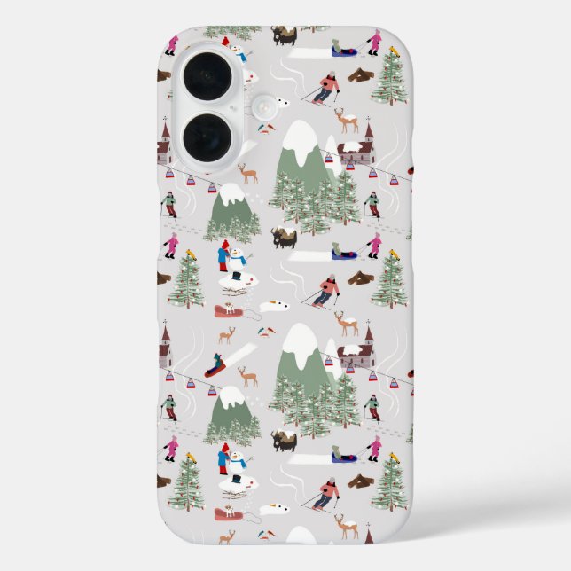 Winterschnee Skipisten Alpin Landschaft Case-Mate iPhone Hülle (Rückseite)