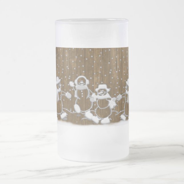 Winterschnee Snowman Peace Liebe Destiny Mattglas Bierglas (Mittel)