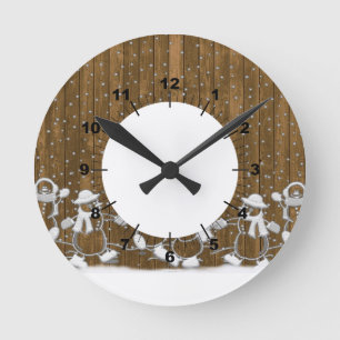 Winterschnee Snowman Peace Liebe Destiny Runde Wanduhr