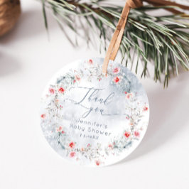 Winterschnee staubige blaue Berry Danke Geschenkanhänger