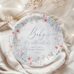 Winterschnee staubige blaue Krandusche Pappteller<br><div class="desc">Winterschnee staubblauer Kranz Babydusche Papier Teller Matching Artikel vorhanden.</div>