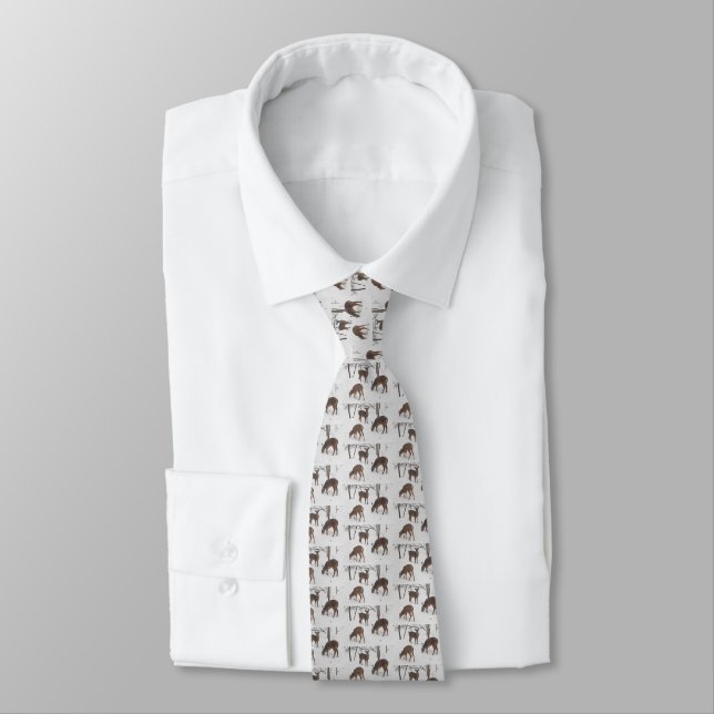 Winterschnee und Deer Necktie Krawatte (Gebunden)