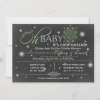 Winterschnee unisex Kinderdusche Einladung
