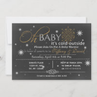Winterschnee unisex Kinderdusche Einladung