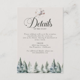 Winterschnee Weihnachten - Details zur Hochzeit Begleitkarte