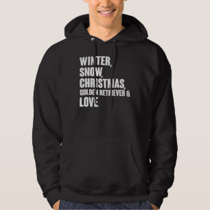 Winterschnee Weihnachten Goldene Retriever und Lie Hoodie