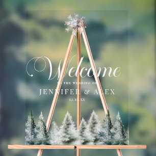 Winterschnee Weihnachten Hochzeit Begrüßungszeiche Acrylschild
