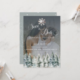 Winterschnee Weihnachten Hochzeit retten Datum Einladung