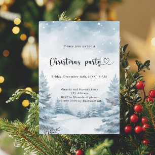 Winterschnee Weihnachten Party Einladung
