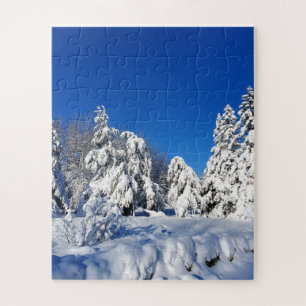 Winterschneebedeckte Bäume Puzzle