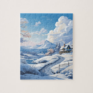 Winterschneeberg im Country-Puzzle Puzzle