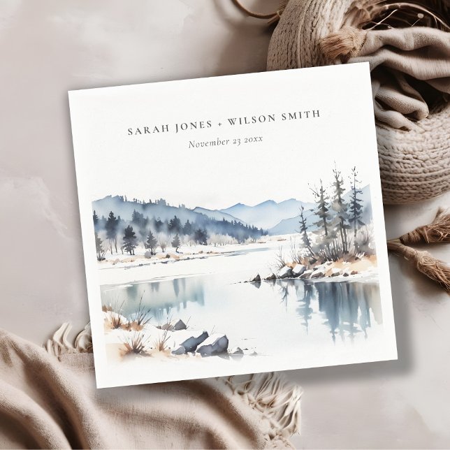 Winterschneeberg Landschaft Seenlandschaft Hochzei Serviette (Von Creator hochgeladen)
