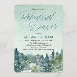 Winterschneeberge Rustikale Probe Abendessen Einladung