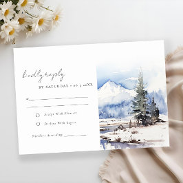 Winterschneebergwelt Hochzeit RSVP Karte