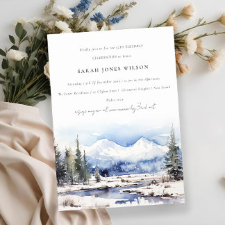 Winterschneebergwelt Skigebiet Geburtstag Einladung