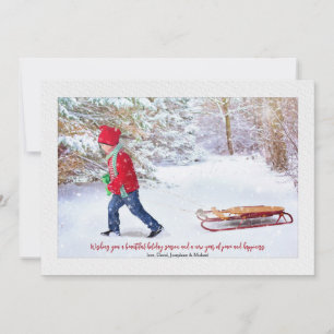 Winterschneebezug Foto-Urlaubskarte Feiertagskarte