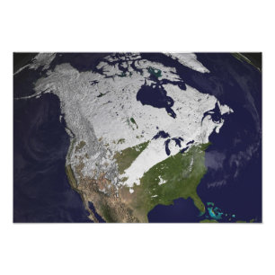 Winterschneedecke auf der Nordhalbkugel Fotodruck