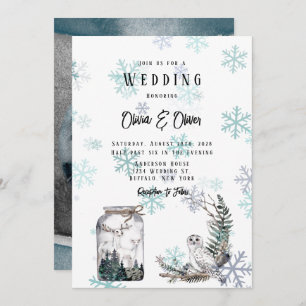 Winterschneedecke Hochzeit der Hirschwasserfarbe Einladung