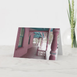 Winterschneefall auf rosa Porch - Martha's Vineyar Karte