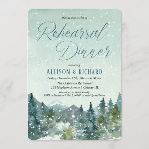 Winterschneefälle Berge Rustikales Abendessen Prob Einladung