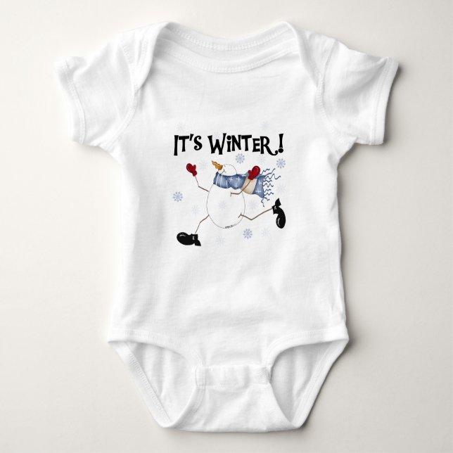 Winterschneeferien Baby Strampler (Vorderseite)