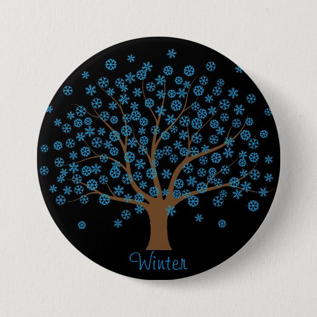 Winterschneeflocke Button (Vorderseite)