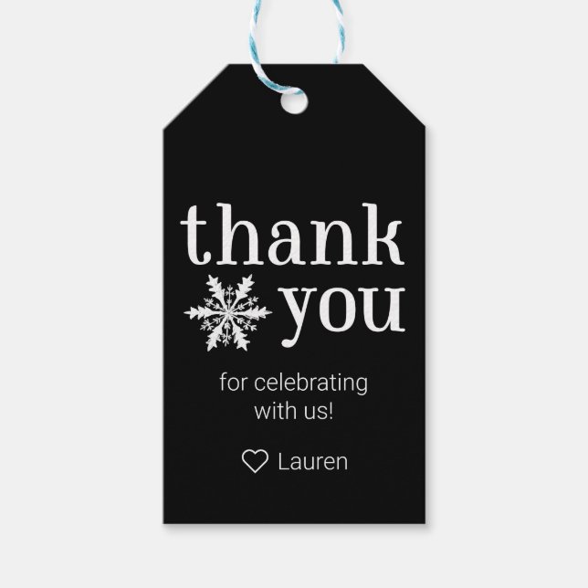 Winterschneeflocke Danke, dass Sie dafür gestimmt  Geschenkanhänger (Vorderseite)