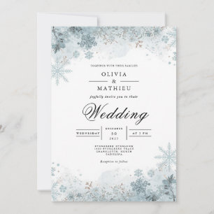 Winterschneeflocke Hochzeit Einladung