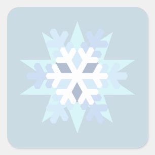 Winterschneeflocke Quadratischer Aufkleber