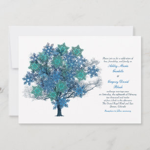 Winterschneeflocke Tree Einladung Hochzeit